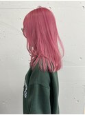 松尾菫菜/レイヤーカット/ハイトーンピンク/ブリーチ