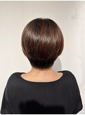 艶髪ショートマッシュ/髪質改善/艶カラー/小顔カット/30代/40代