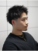 10代20代メンズショートスパイキーツーブロック刈り上げ