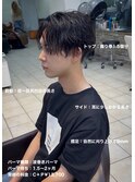 緩め波巻きルーズセンターパート大宮メンズカットパーマ美容室