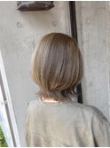 レイヤーボブ/ワンカール/ハイライト/アッシュベージュ/寒色系