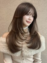 ロンド ジュルード 名古屋(Lond jeloud)&nbsp;学割U24 韓国風 ウルフ フェイスレイヤー 顔周り 前髪