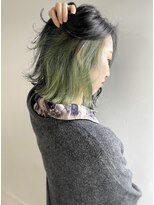 エル セルカ 高田馬場(el CERCA)&nbsp;切りっぱなし外ハネボブ×ペールグリーンインナーカラー