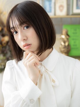 カバーヘア ブリス 戸田公園西口店(COVER HAIR bliss) 大人ガーリーアッシュブラック大人ボブa戸田公園20代30代40代