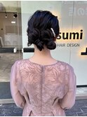 個性派お団子スタイル/結婚式お呼ばれ
