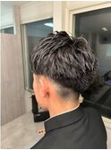 無造作束感ツーブロック