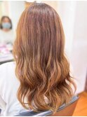 20代30代40代大人可愛いハイライトブラウンベージュ毛先パーマ