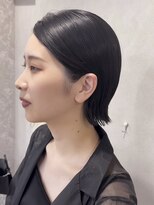 ハイバレーヘアーメゾン(HIGH VALLEY HAIRMAISON) ショートボブ顔周りカット黒髪ぱっつんボブ岡山南中央町