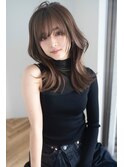 オリーブベージュレイヤーカットふんわりカール