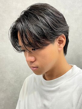 エルマーク 梅田(L-MARK) センターパートニュアンスパーマ韓国カルマパーマコンマヘア