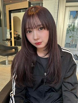 ダブル(W) レイヤーカット/艶カラー/ココアブラウン