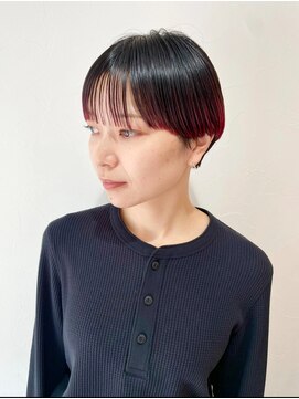 ロッカ ヘアーイノベーション(rocca hair innovation) マッシュショート×レッドインナーカラー[稲毛/髪質改善]