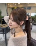 美髪レイヤーカット／顔まわりレイヤー／ロングレイヤ 一/前髪