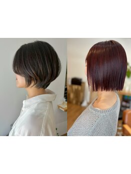お手入れが簡単なカットのため、ご自身でもスタイリングが楽に♪朝の支度時短スタイルを手に入れませんか♪