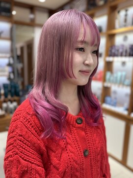 ピークアブー アヴェダ アトレ恵比寿(PEEK-A-BOO AVEDA) ピンクカラー/ハイトーン/ブリーチ/ミディアム/ピンクベージュ