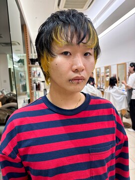 ピークアブー 銀座並木通り(PEEK-A-BOO) ラフショート/デザインカラー/ポイントカラー/黄色/イエロー