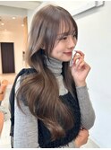 韓国風ハッシュカットレイヤー秋冬ナチュラルブラウン10代20代