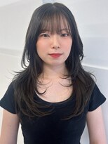 バサ 池袋東口店(BASSA)&nbsp;レイヤーカット/グレージュ/ブルーブラック/ネイビーカラー/前髪