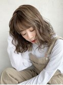 ミディアム波打ちウェーブ_外ハネボブアッシュブラウン_36570