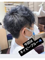 ストーリー(story) パーマ×ネイビーブルー