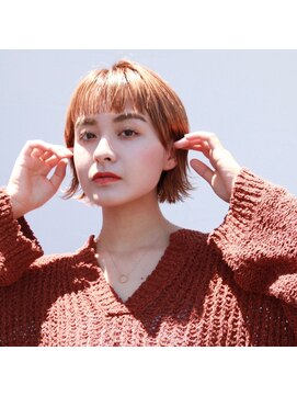 アニータバイガネイシャ(Aujua anita by ganesha) 外ハネ×テラコッタオレンジ#髪質改善#長浜#ブリーチ