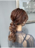 編みおろしツイン×お呼ばれヘア