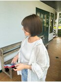 パツっとボブで大人可愛く 抜け感ベージュ