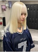 8141渋谷ブロンドホワイトアッシュ髪質改善ストレート韓国ヘア