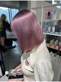 8891ラベンダーパープルハイトーンダブルカラーレイヤーボブ
