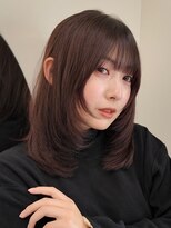ノイカーム(noi Calm) 顔周りレイヤーカットくびれヘアミルクティーベージュカラー