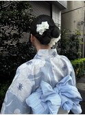 【藤岡】涼やかに咲く上品浴衣アレンジ