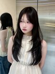 ワンホンレイヤー×ダークブルー[デジタルパーマ/ボブ/韓国]
