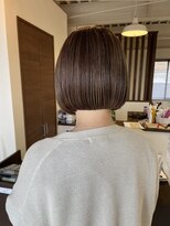 リュンヌ 門前仲町(lune)&nbsp;切りっぱなしボブハイライトベージュカラーショートレイヤーロブ