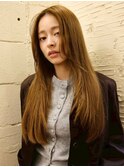 大人透明感アッシュベージュレイヤーカットロング10代20代30代