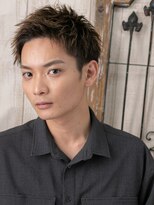 メンズヘア ビーセカンド 草加店(MENS HAIR B-2)&nbsp;アップバングダークブラウン社会人クロップベリーショートT草加