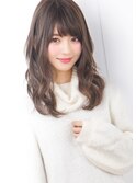 『rue京都』ひし形フェザーロングゆるふわ小顔アッシュベージュ