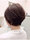 グラボブ毛先パーマことりベージュ黒髪ウォーターフォール