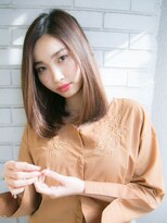 伸ばしかけロブ ストレートヘア