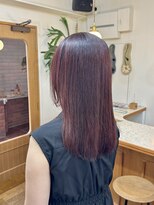 シエン 恵比寿(CIEN)&nbsp;レッドブラウン/ロングレイヤー/ツヤ髪ストレート/ピンクレッド