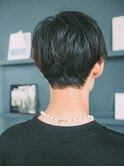 メンズツーブロックマッシュ/アッシュブラック