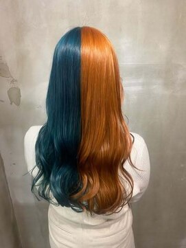 ナンバーウルス 名駅店(N° ulus) 【number ulus】ツートーンカラー×オレンジ＆ブルー