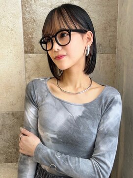 ロンドアリシア 金山(Lond Alexia) 外ハネボブ/切りっぱなし/ブリーチなしWカラー/縮毛矯正5303