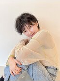 20代小顔マッシュショート/シースルーバング/透明感ヘアカラー