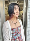 20代30代40代 ウルフショート/黒髪ピンクインナーデザインカラー