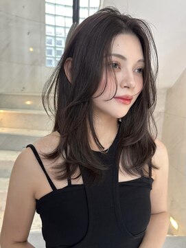 サイン 渋谷(SIGN) 韓国ヘアーハッシュカットレイヤーカットグレージュブリーチ無し