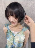 前髪あり耳掛け丸みボブコンパクトショート20代30代40代50代
