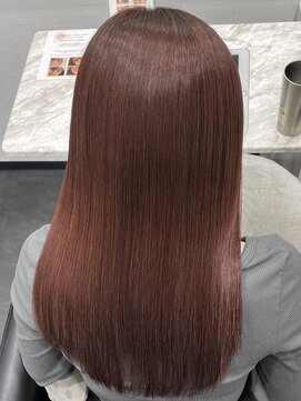 ピリオド 赤坂(Period.) ロングヘアーコーラルピンクカラー 髪質改善 赤坂見附