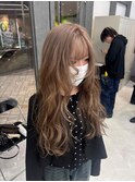 黒髪クラゲヘアー/オリーブグレー/小顔ココアベージュ