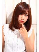 パティオンツー(PATIONN2)&nbsp;透明感のあるツヤ髪うるさらブラウン斜めバングミディアム