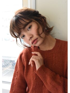 ユノ(juno) 【Lepes】切りっぱなしショートボブの編み込みハーフアップ☆